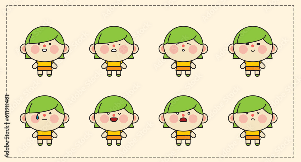 Fototapeta premium the character cute of human society mini