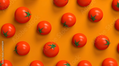 background of red tomatoes pattern created with Generative Ai 