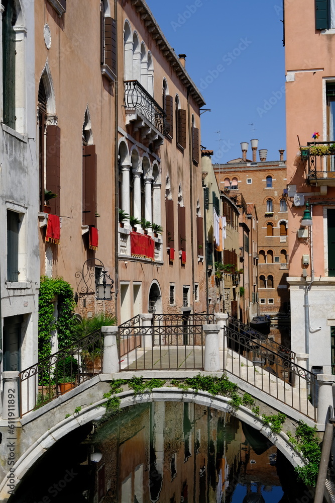 Venice Italy - Small waterway between houses