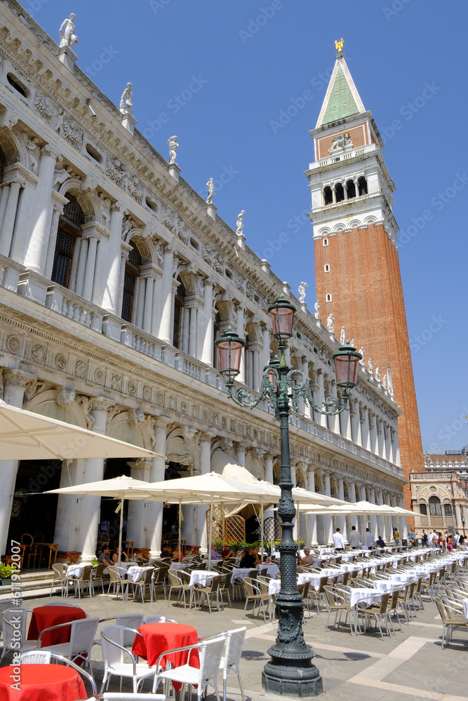 Venice Italy - St Mark's Campanile - Campanile di San Marco - Square cathedral tower