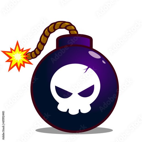bomb with burning fuse