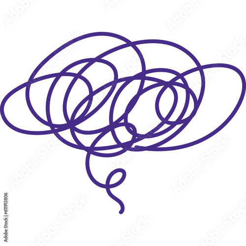 stressful thinking icon hand drawn
