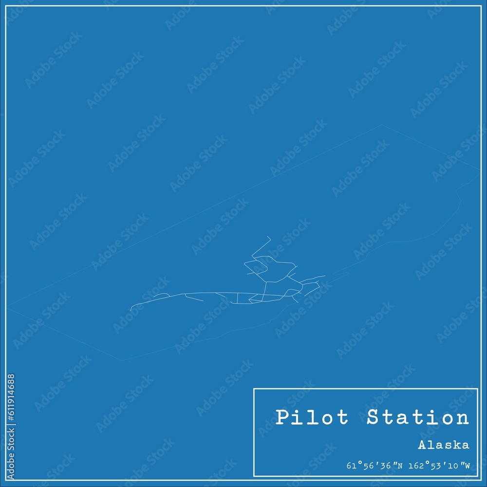 Blueprint US city map of Pilot Station, Alaska. Blueprint US city map of Pilot Station, Alaska.