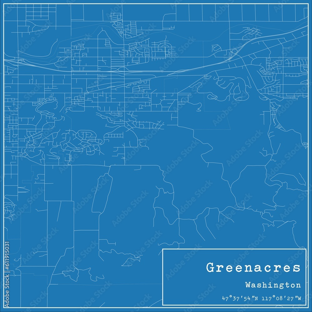 Blueprint US city map of Greenacres, Washington. Blueprint US city map of Greenacres, Washington.