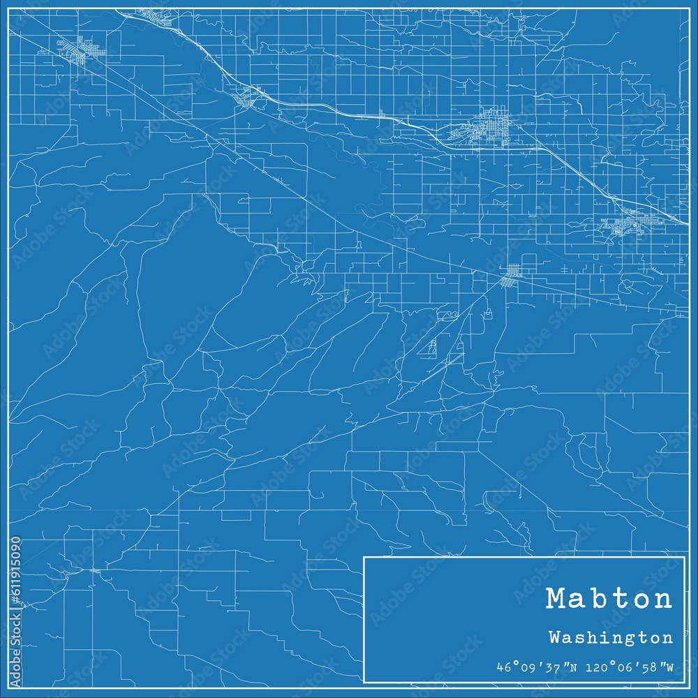 Fototapeta mapa świata dla dzieci Blueprint US city map of Mabton