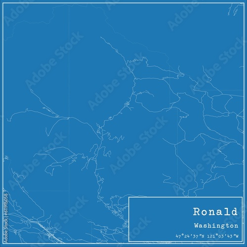 Blueprint US city map of Ronald, Washington.