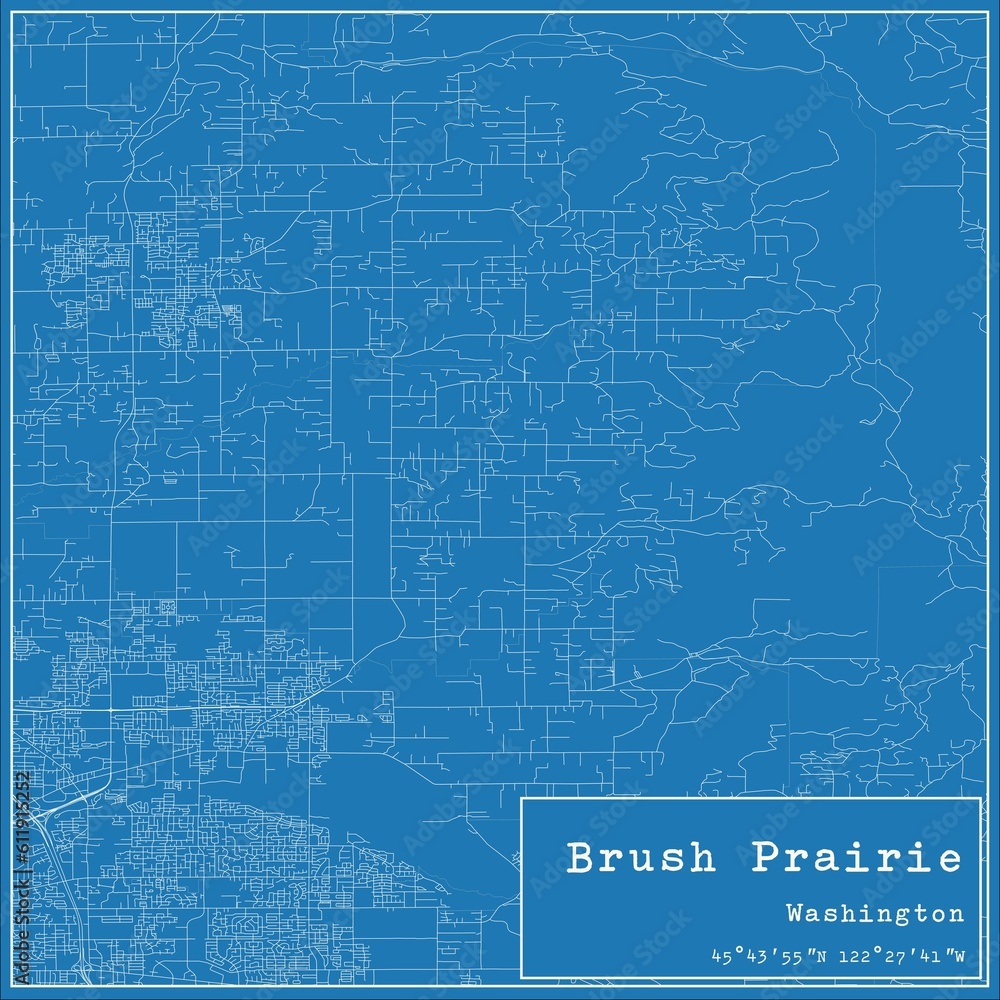 Fototapeta mapa świata dla dzieci Blueprint US city map of Brush