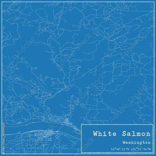 Blueprint US city map of White Salmon, Washington. photo