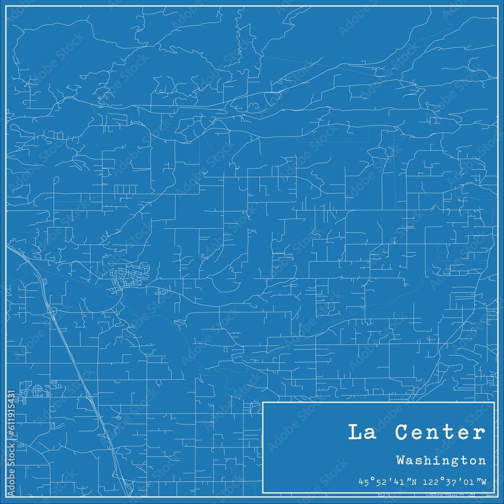 Blueprint US city map of La Center, Washington. Blueprint US city map of La Center, Washington.