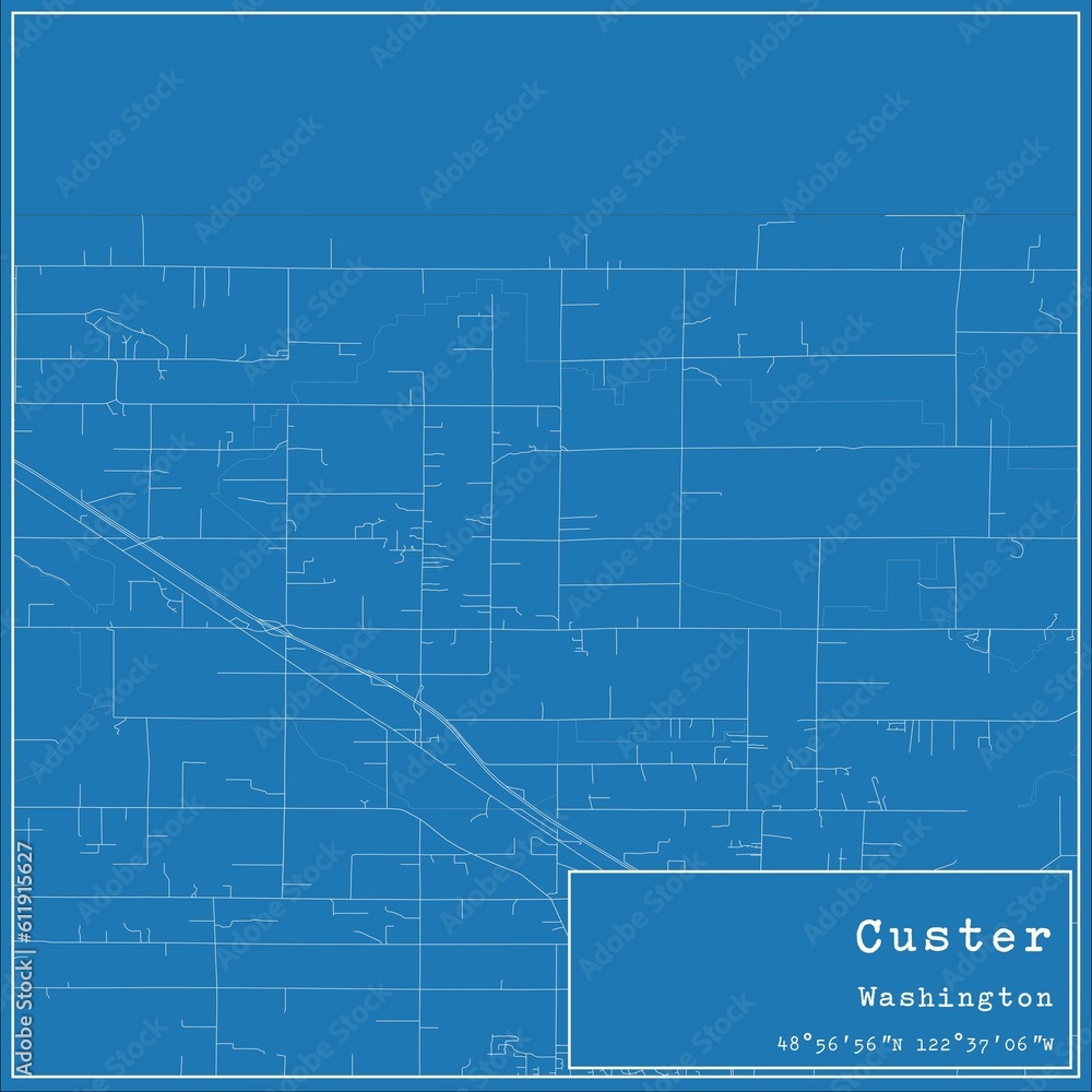 Blueprint US city map of Custer, Washington. Blueprint US city map of Custer, Washington.