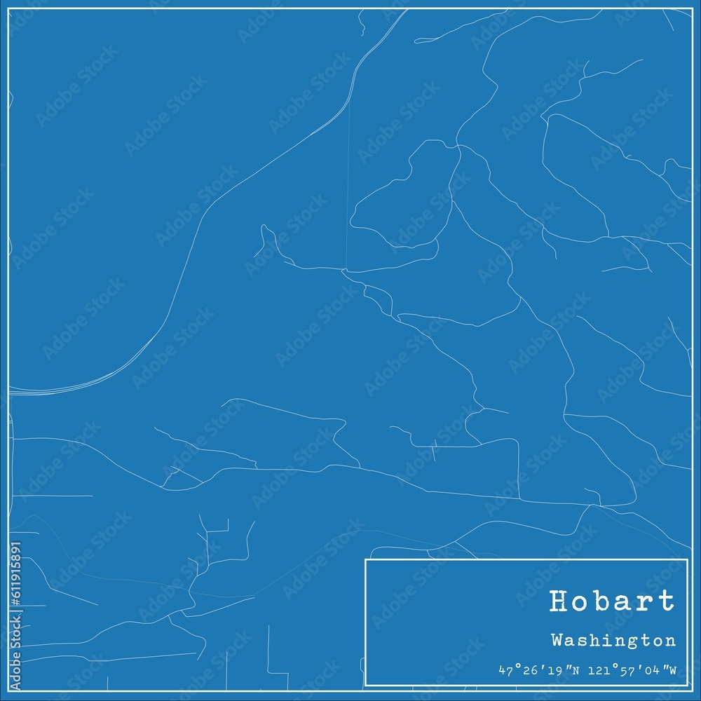 Blueprint US city map of Hobart, Washington. Blueprint US city map of Hobart, Washington.