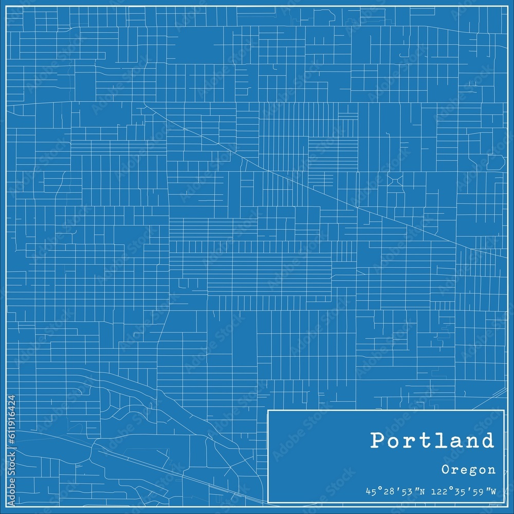 Blueprint US city map of Portland, Oregon. Blueprint US city map of Portland, Oregon.