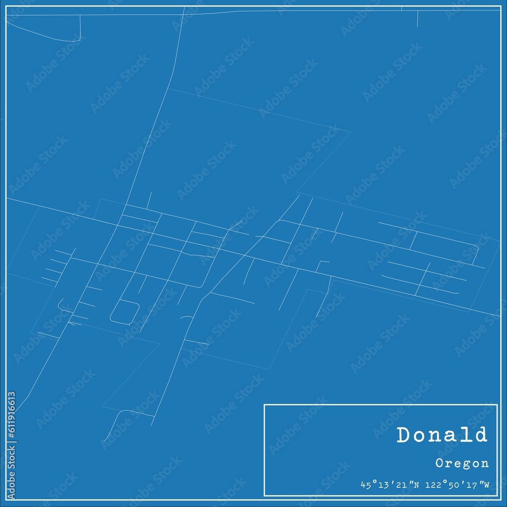Blueprint US city map of Donald, Oregon. Blueprint US city map of Donald, Oregon.