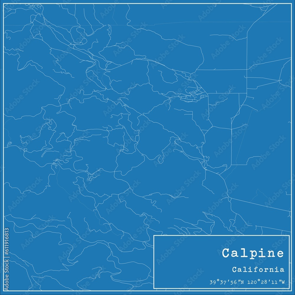 Blueprint US city map of Calpine, California. Blueprint US city map of Calpine, California.