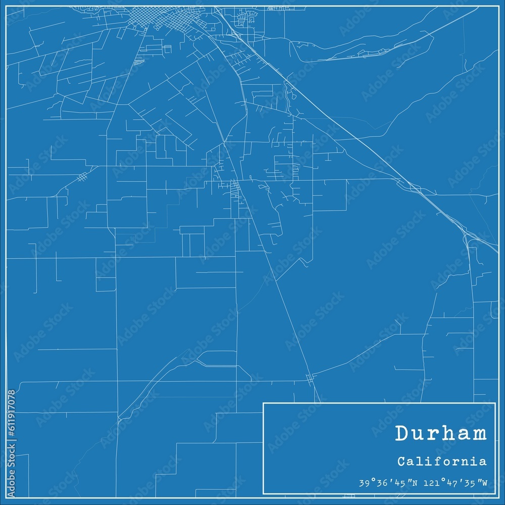 Blueprint US city map of Durham, California. Blueprint US city map of Durham, California.