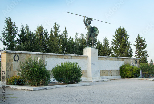 Leonidas statue the king of spartans in Thermopylae, Greece photo