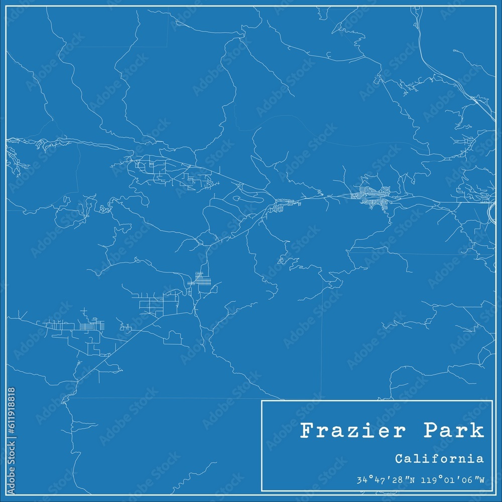 Blueprint US city map of Frazier Park, California. Blueprint US city map of Frazier Park, California.