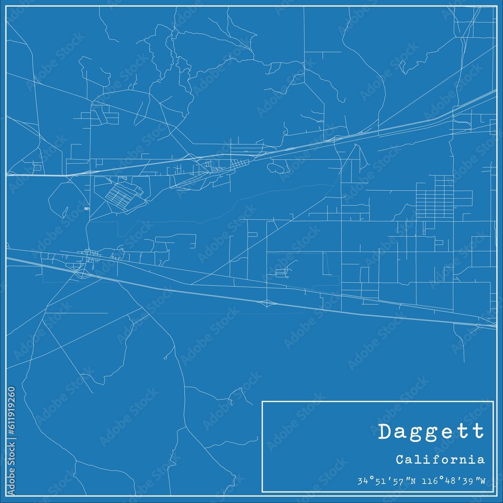Blueprint US city map of Daggett, California. Blueprint US city map of Daggett, California.