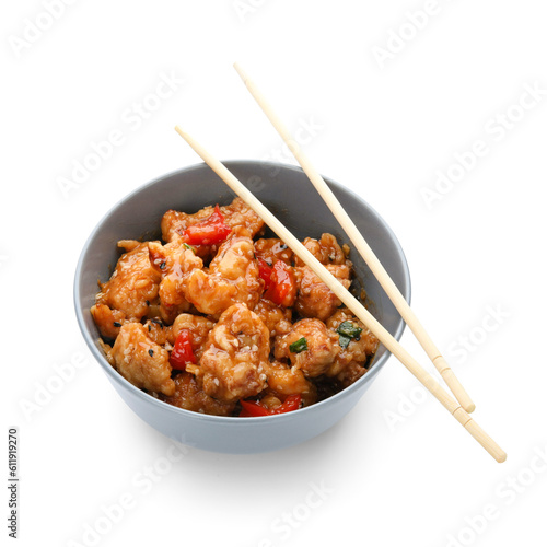 Bowl with tasty sweet and s...