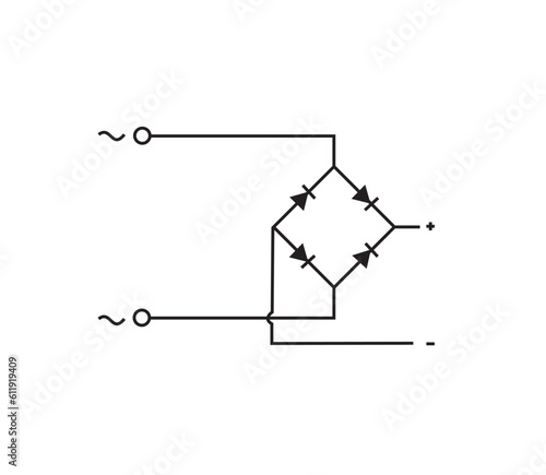 Alternating current and direct current icon vector logo design template