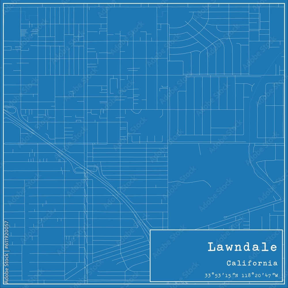 Blueprint US city map of Lawndale, California. Blueprint US city map of Lawndale, California.