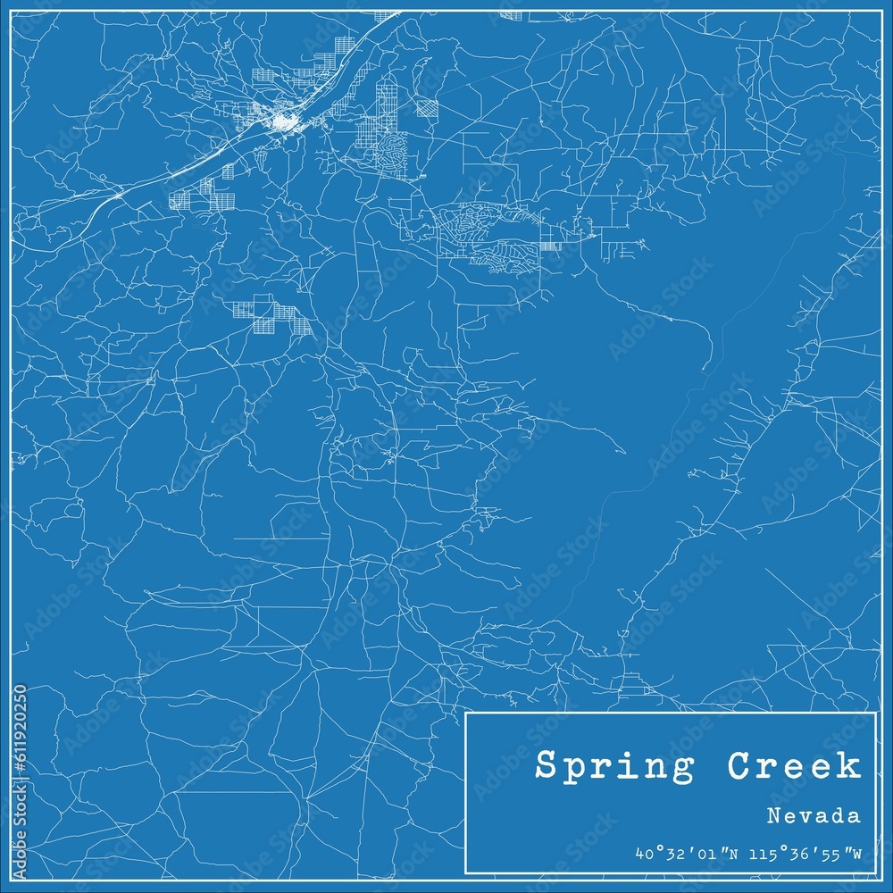 Blueprint US city map of Spring Creek, Nevada. Blueprint US city map of Spring Creek, Nevada.