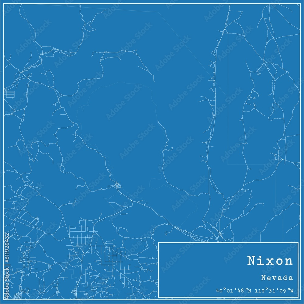 Blueprint US city map of Nixon, Nevada. Blueprint US city map of Nixon, Nevada.