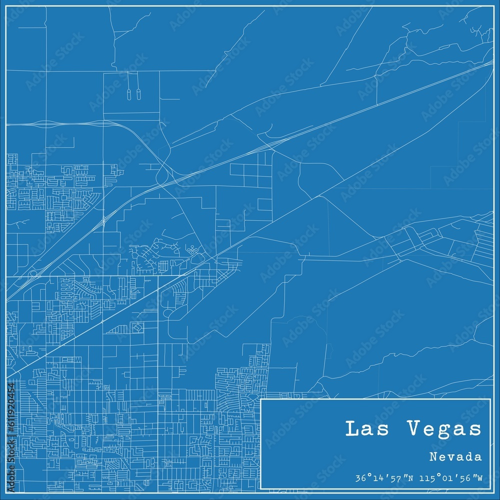Blueprint US city map of Las Vegas, Nevada. Blueprint US city map of Las Vegas, Nevada.
