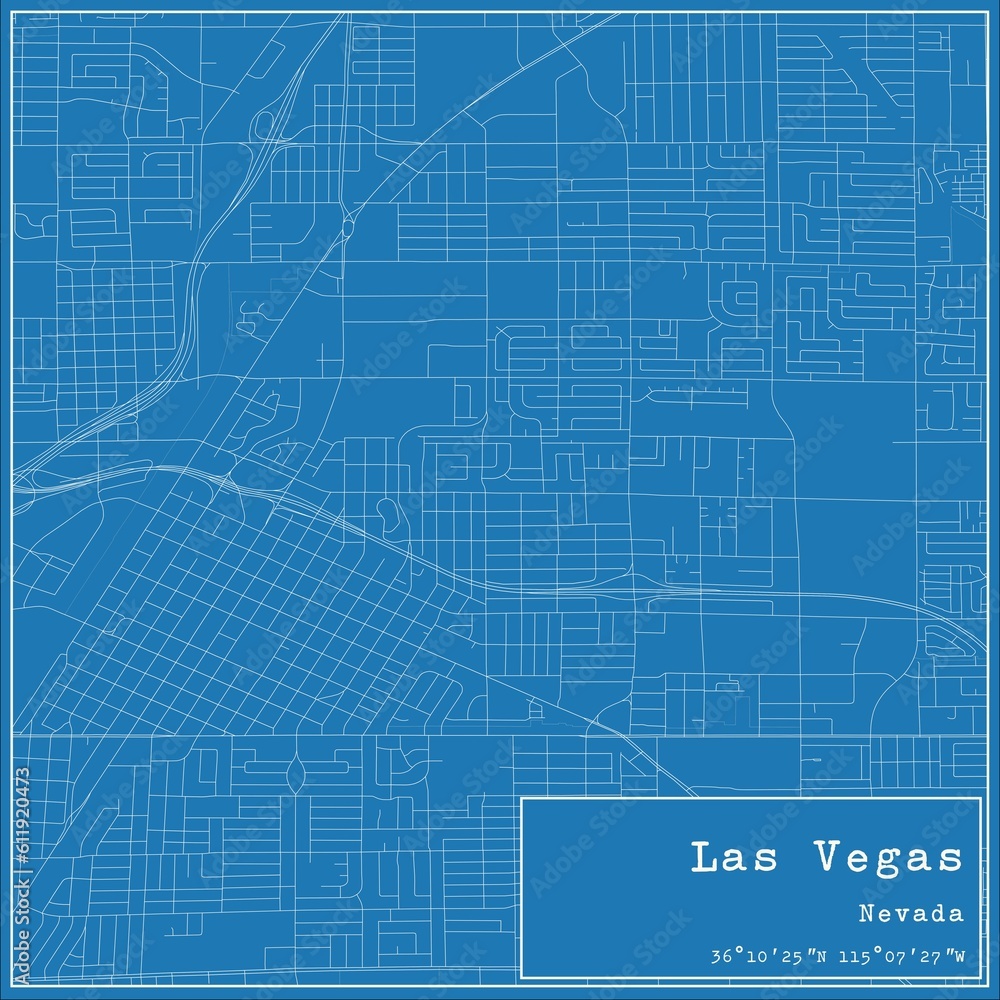 Blueprint US city map of Las Vegas, Nevada. Blueprint US city map of Las Vegas, Nevada.