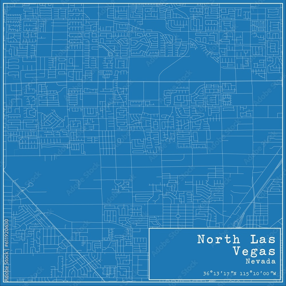 Blueprint US city map of North Las Vegas, Nevada. Blueprint US city map of North Las Vegas, Nevada.