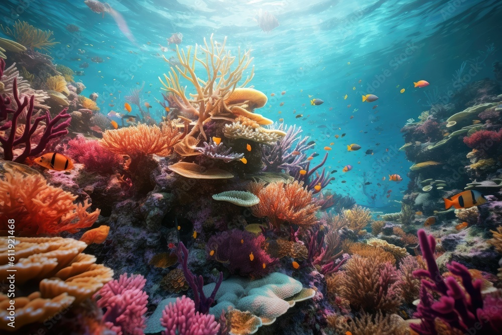 Vibrant Underwater Odyssey - AI Generated