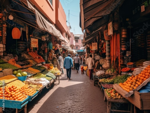 Colorful Marrakech Marketplace - AI Generated © dasom