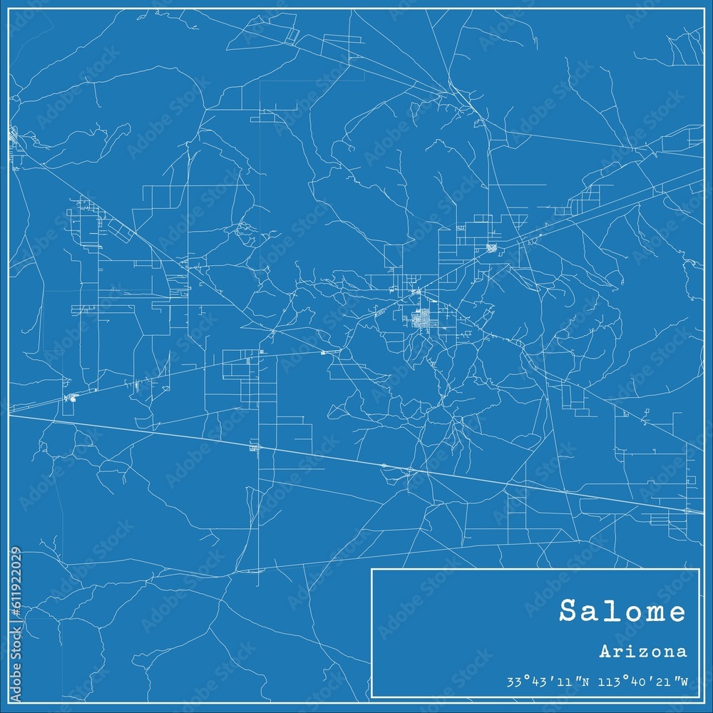 Blueprint US city map of Salome, Arizona. Blueprint US city map of Salome, Arizona.