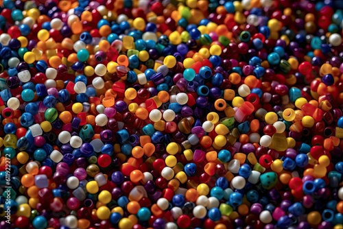 Scattered Colorful Beads - AI Generated