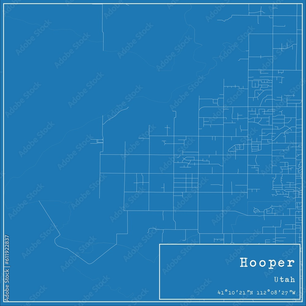 Blueprint US city map of Hooper, Utah. Blueprint US city map of Hooper, Utah.