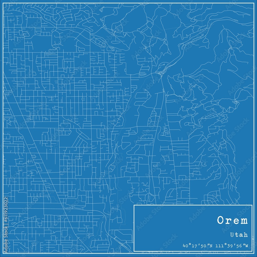 Blueprint US city map of Orem, Utah. Blueprint US city map of Orem, Utah.