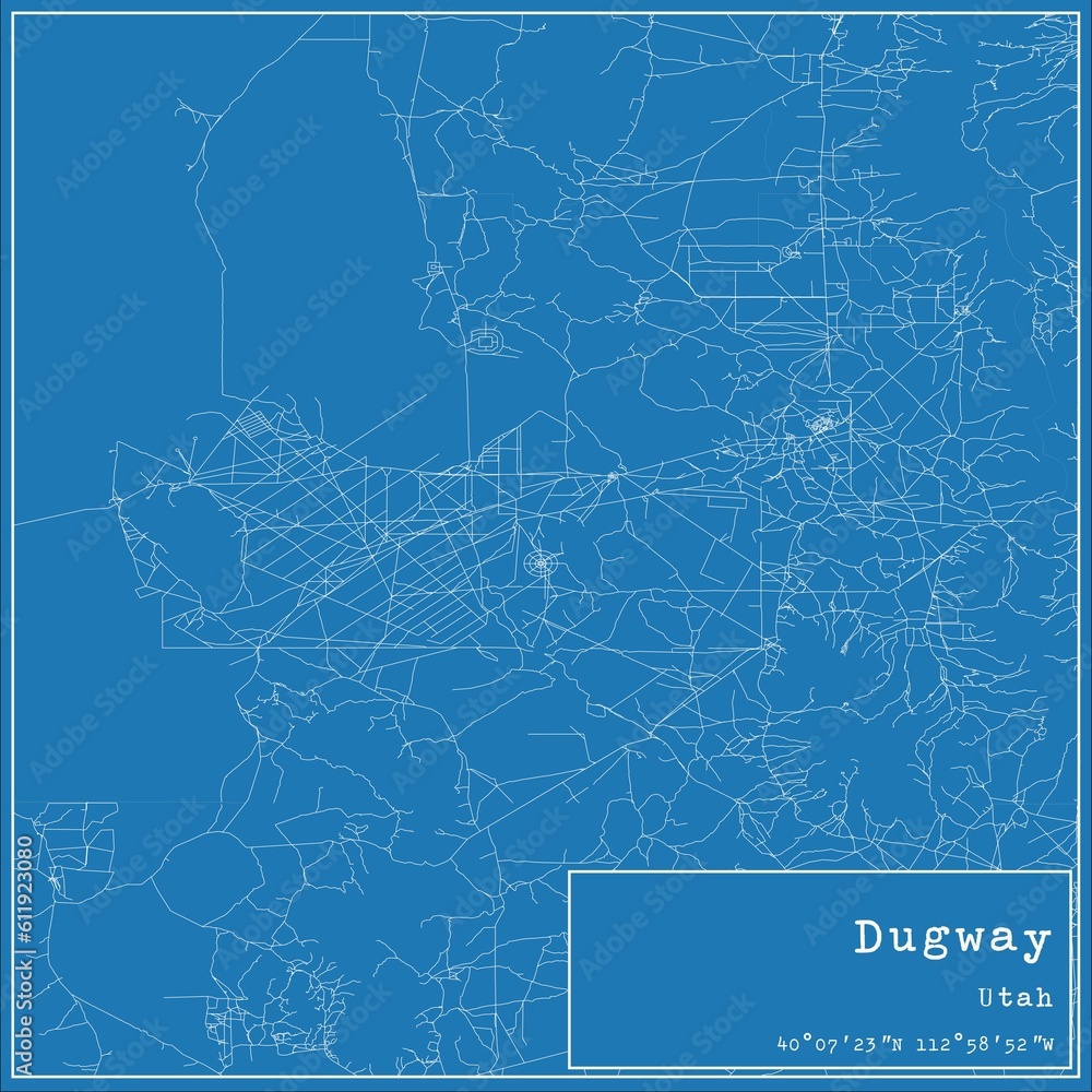 Obraz premium Blueprint US city map of Dugway, Utah.