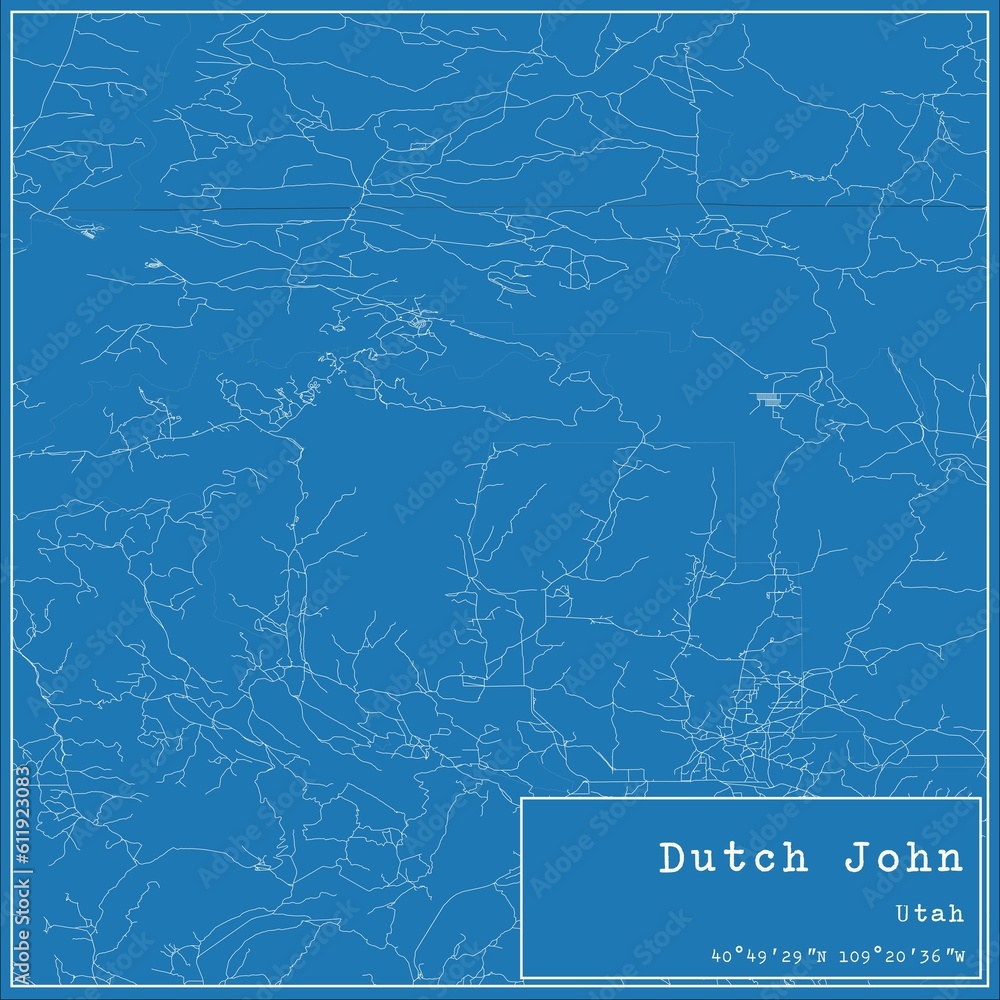 Blueprint US city map of Dutch John, Utah. Blueprint US city map of Dutch John, Utah.