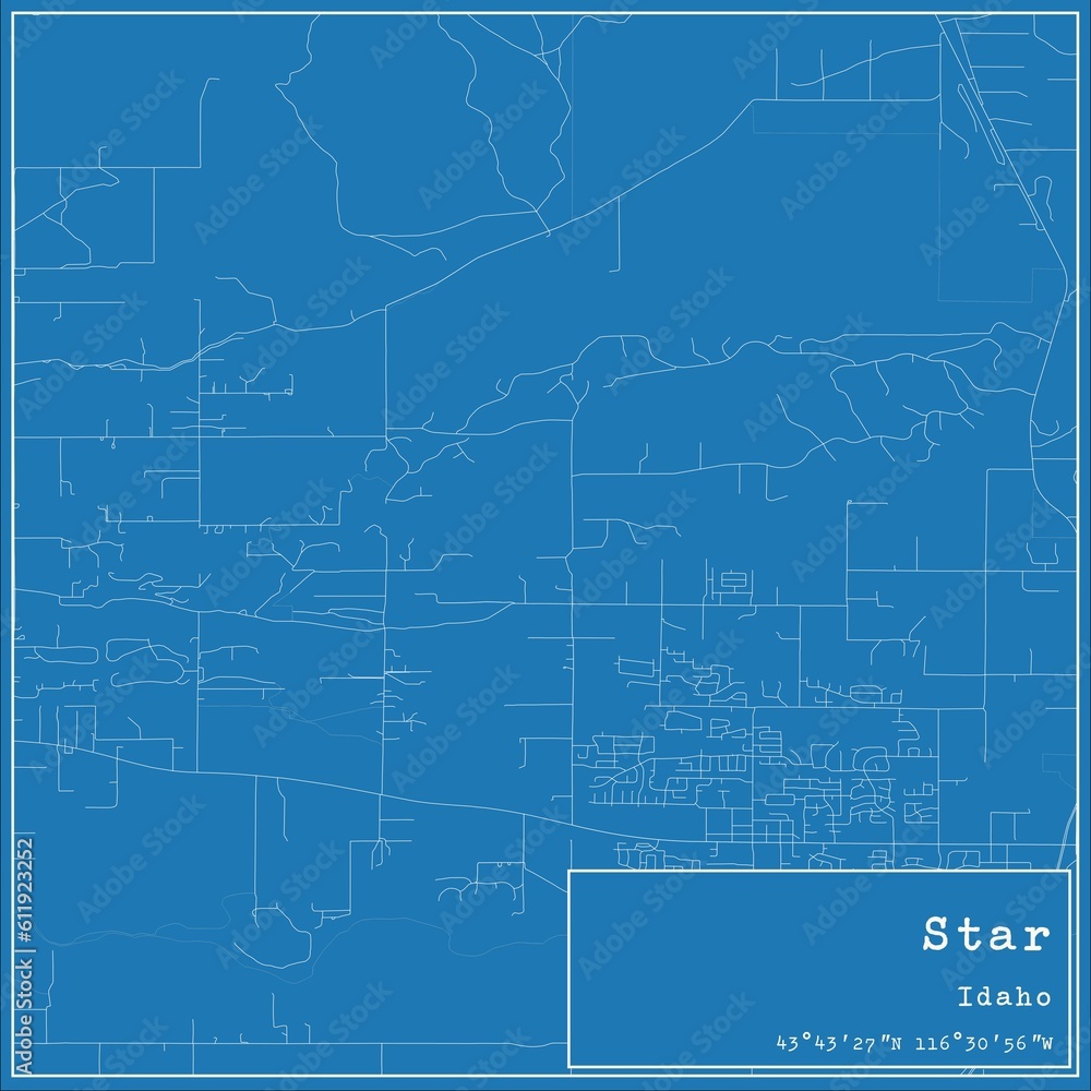 Blueprint US city map of Star, Idaho. Blueprint US city map of Star, Idaho.