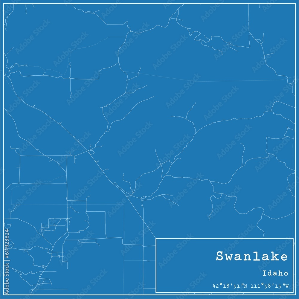 Blueprint US city map of Swanlake, Idaho. Blueprint US city map of Swanlake, Idaho.