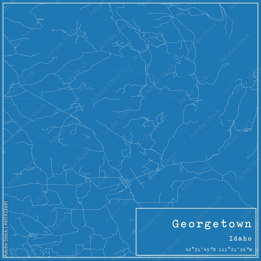 Blueprint US city map of Georgetown, Idaho. Blueprint US city map of Georgetown, Idaho.