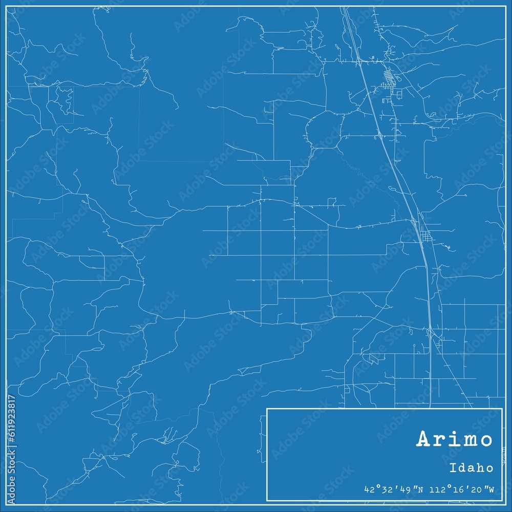 Blueprint US city map of Arimo, Idaho. Blueprint US city map of Arimo, Idaho.