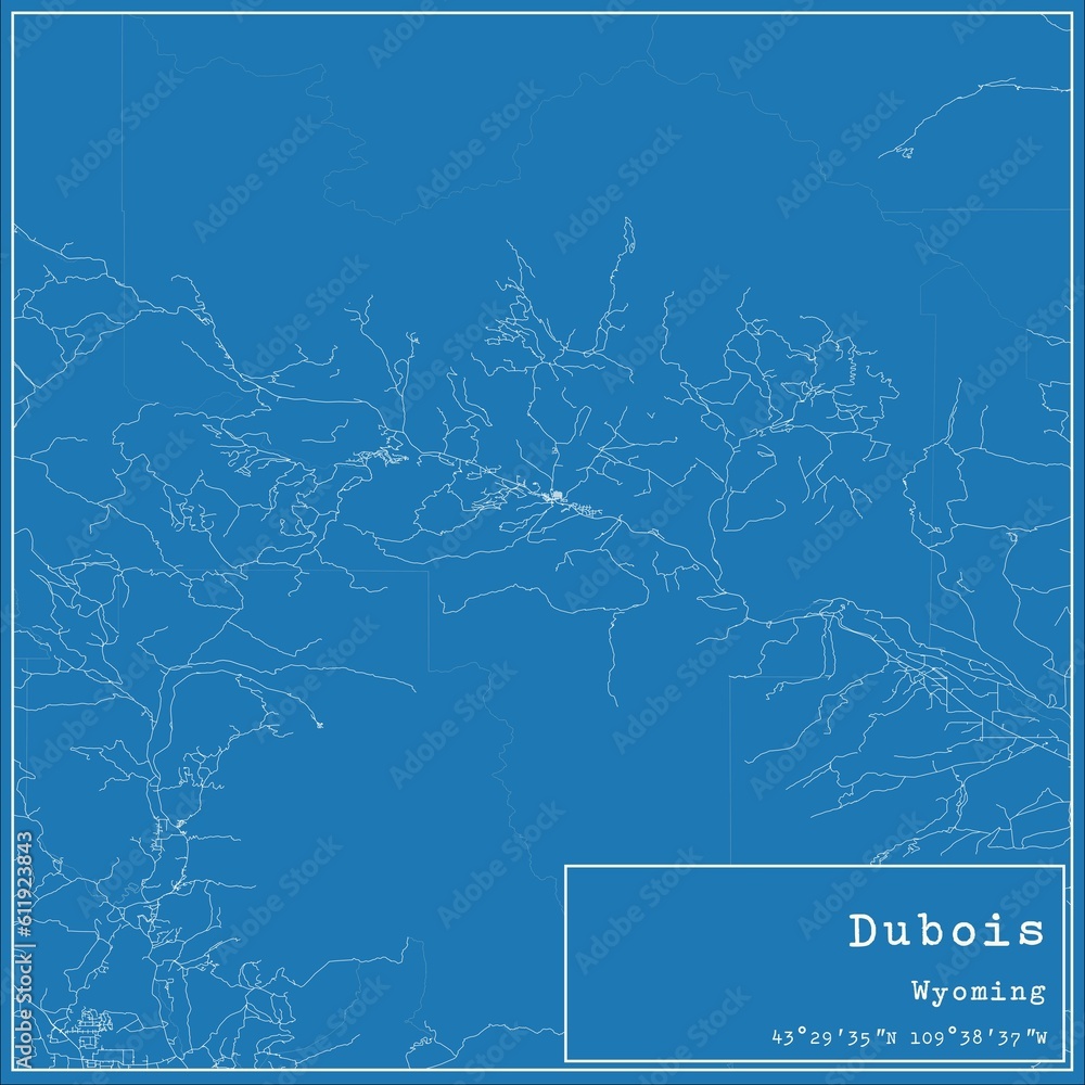 Blueprint US city map of Dubois, Wyoming. Blueprint US city map of Dubois, Wyoming.