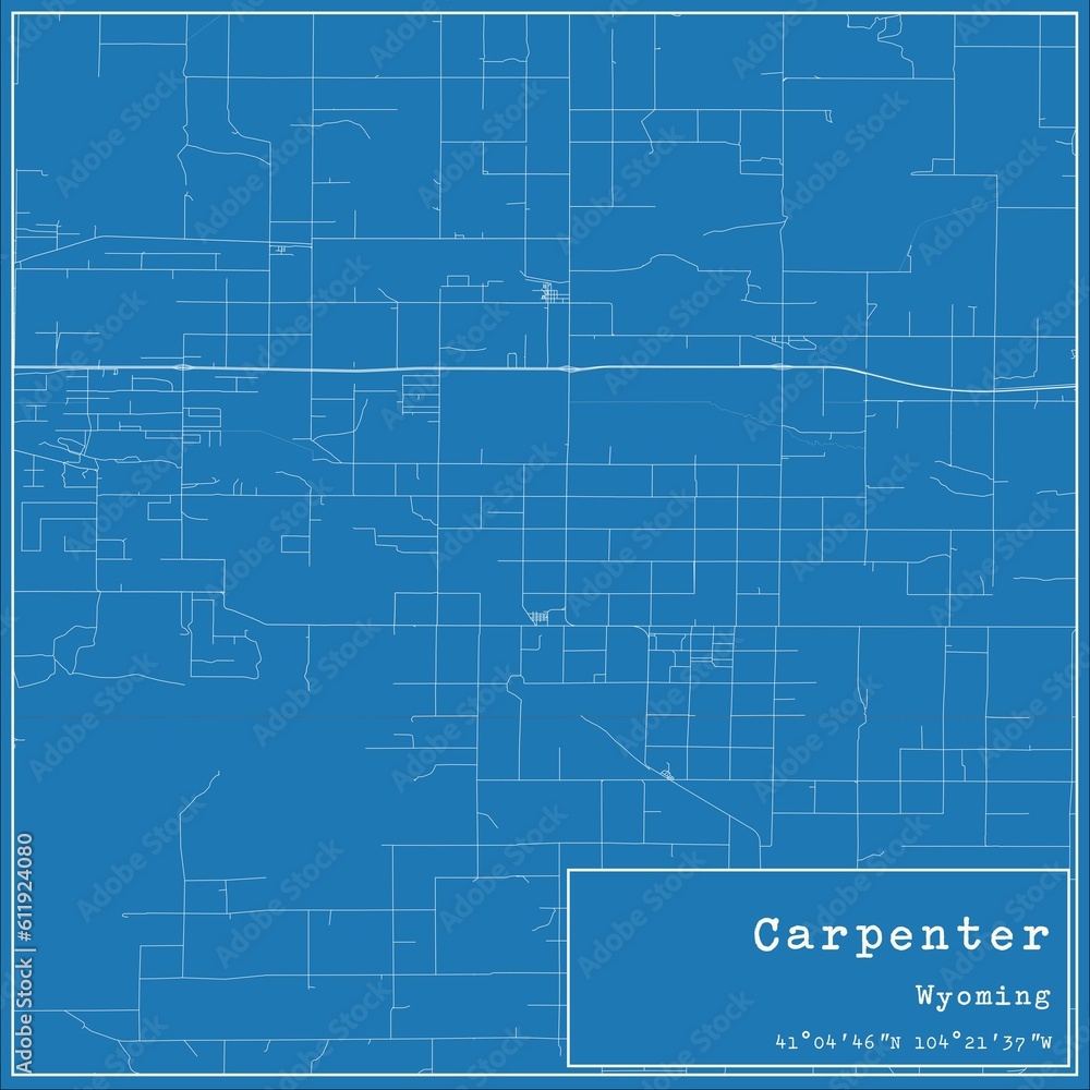 Blueprint US city map of Carpenter, Wyoming. Blueprint US city map of Carpenter, Wyoming.
