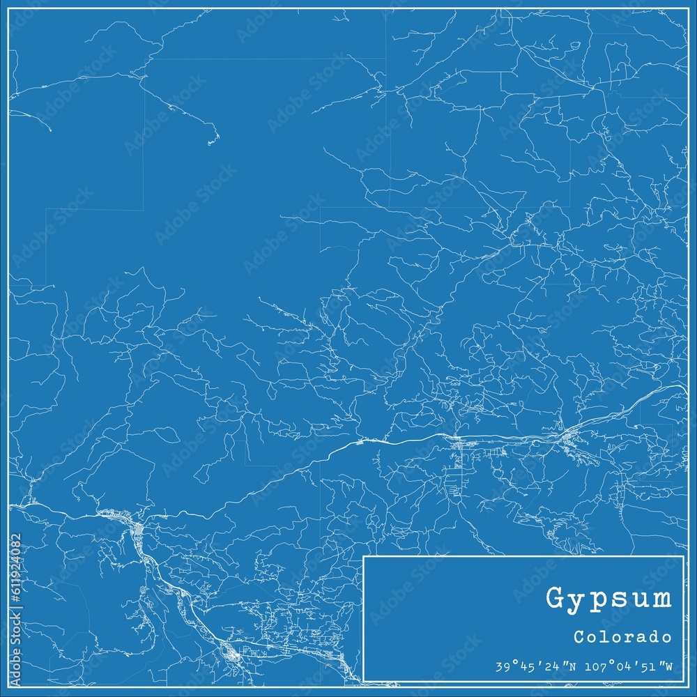 Fototapeta premium Blueprint US city map of Gypsum, Colorado.