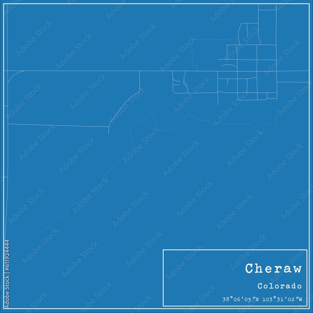 Blueprint US city map of Cheraw, Colorado. Blueprint US city map of Cheraw, Colorado.