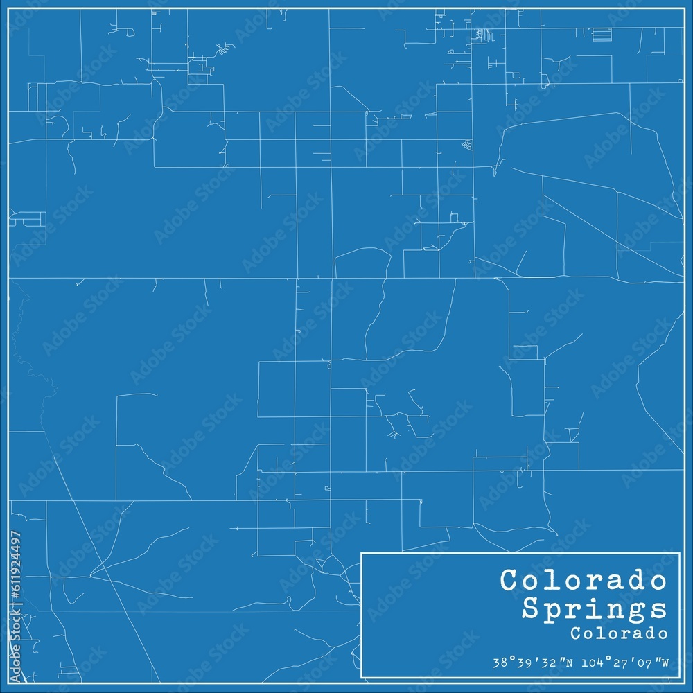 Fototapeta premium Blueprint US city map of Colorado Springs, Colorado.