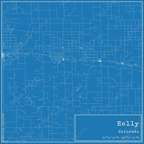 Wallpaper Mural Blueprint US city map of Holly, Colorado. Torontodigital.ca