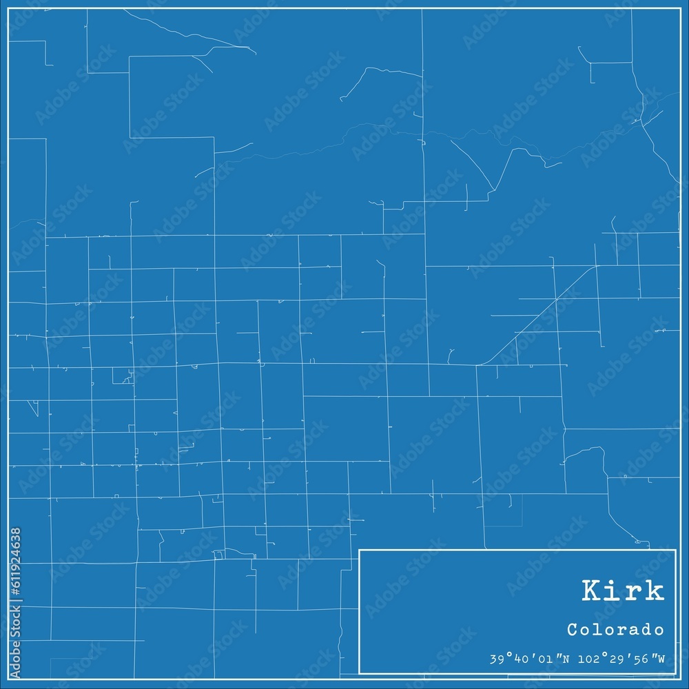 Blueprint US city map of Kirk, Colorado. Blueprint US city map of Kirk, Colorado.