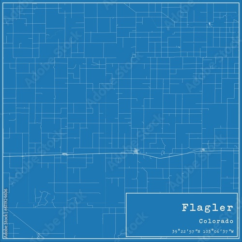Wallpaper Mural Blueprint US city map of Flagler, Colorado. Torontodigital.ca